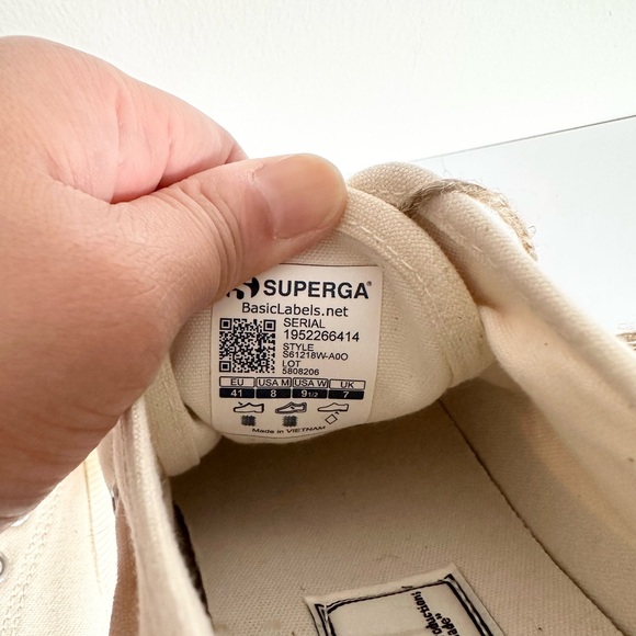 Superga Unisex White Canvas Military Inspired Low Top Streetwear Casual Sneakers - Picture 10 of 13